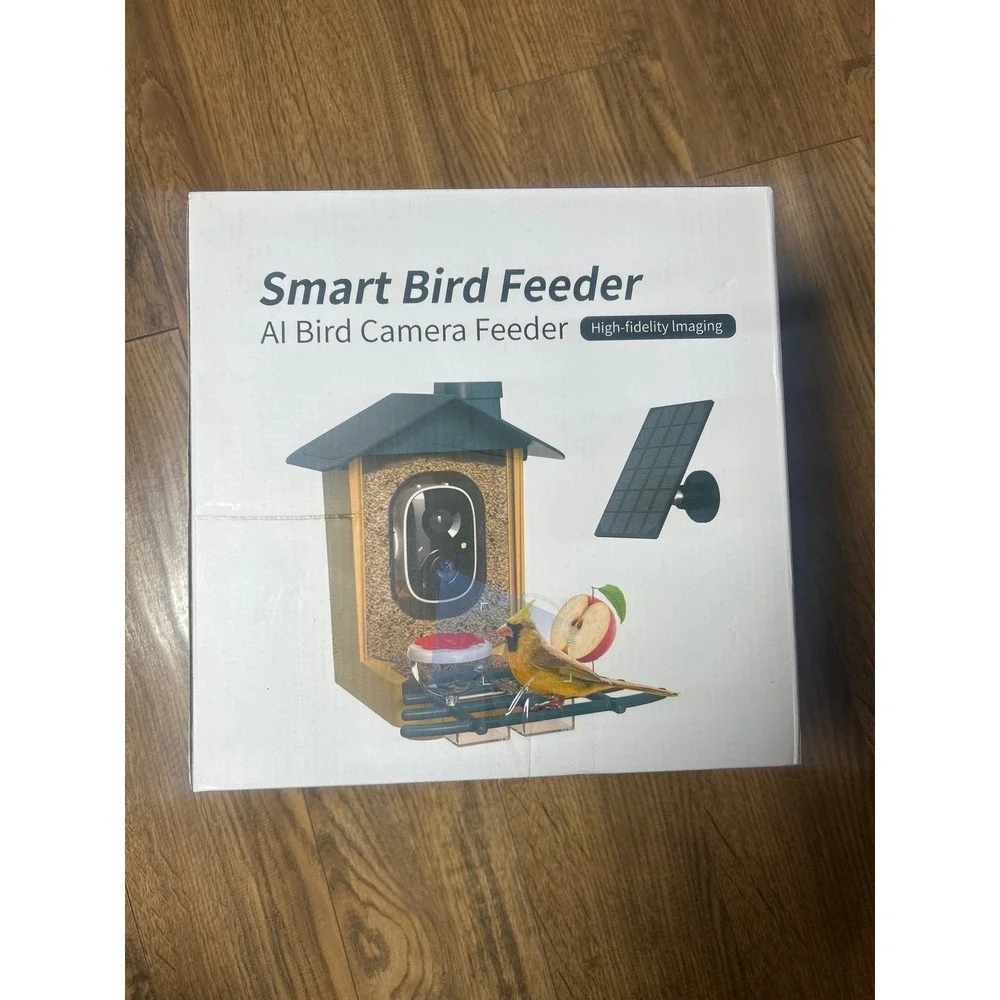 Smart AI Bird Feeder with‎ Camera Solar Powered Wireless Outdoor Birdhouse App